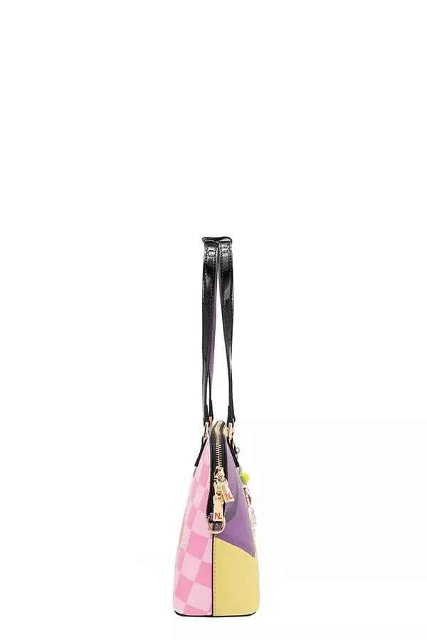 Women's Nicole Lee USA Nail Polish Dome Shoulder Bag Vegan Leather One Size