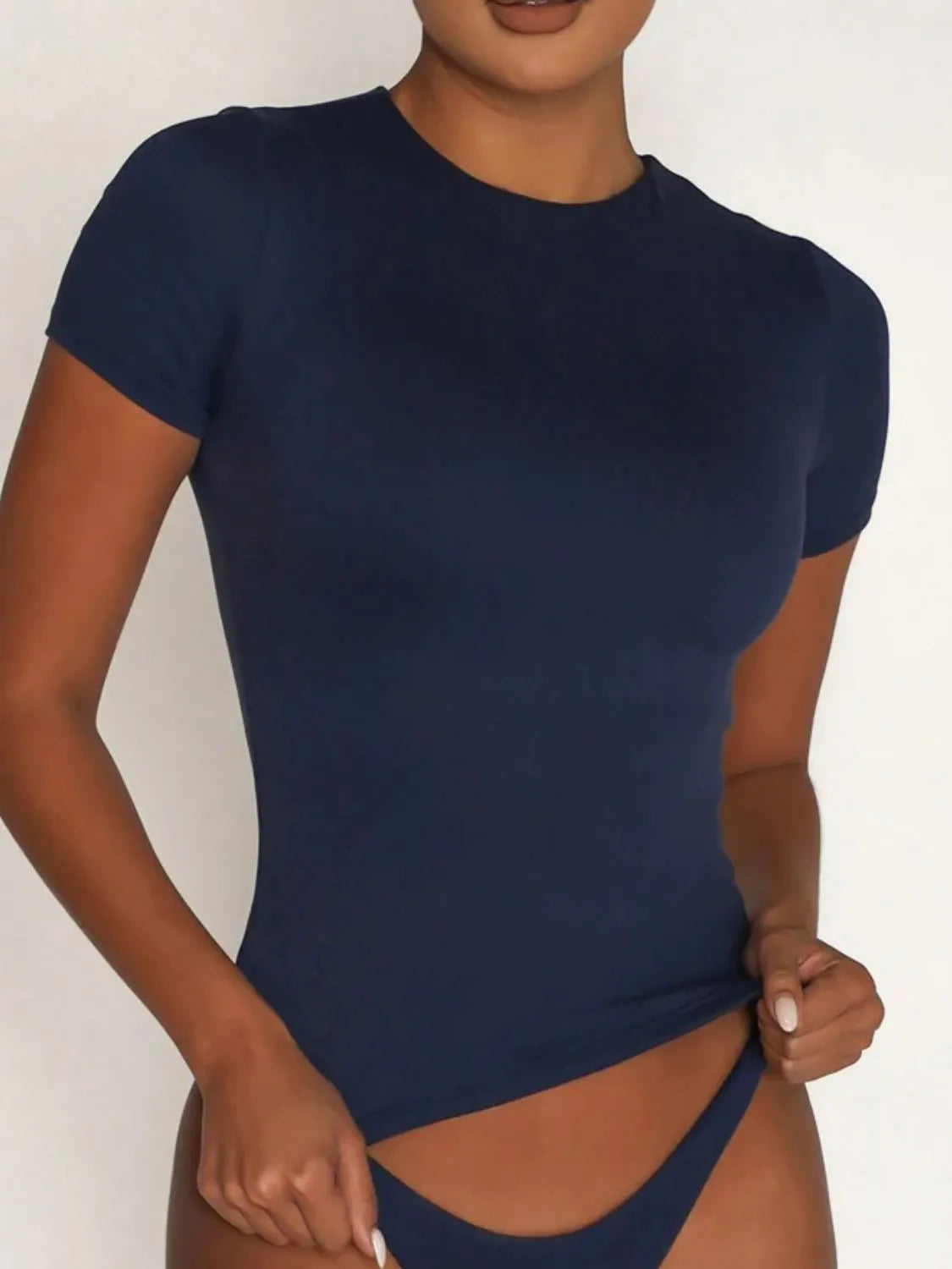 Women's Round Neck Short Sleeve Swim Top – 9 Colors