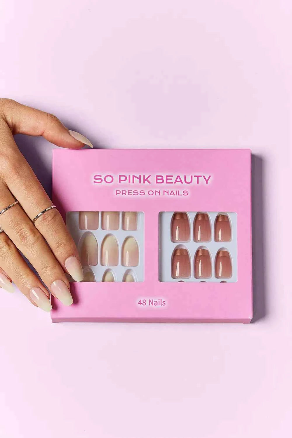 So Pink Beauty Women's Press-On Nails 2 Pack 48 Pieces 5 Colors One Size Euphoria One Size
