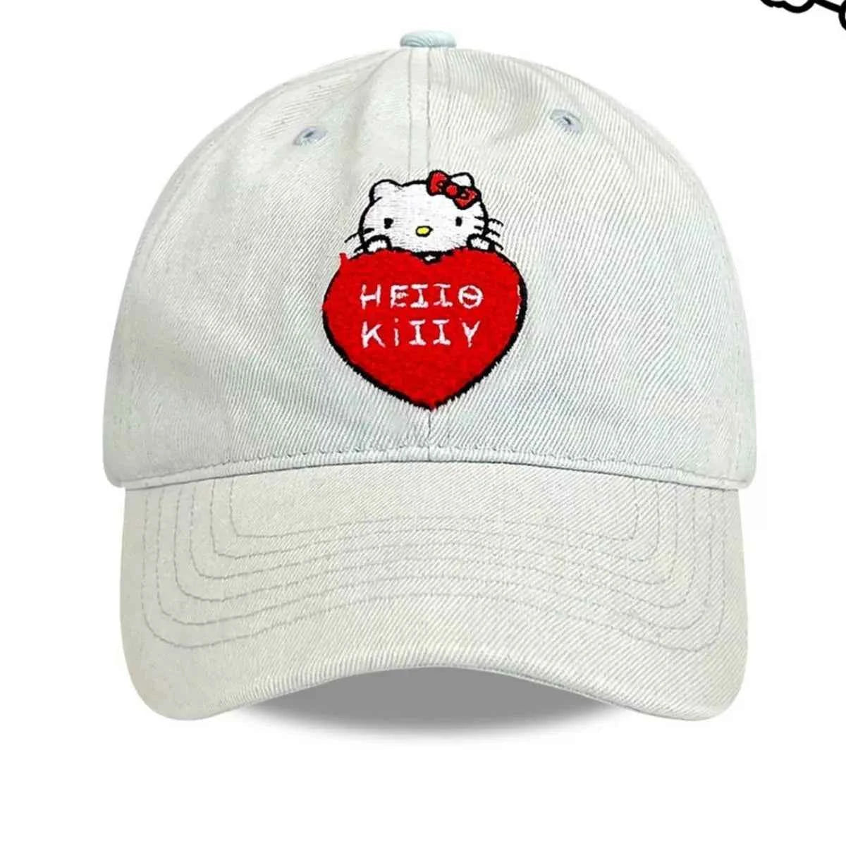 Women's Kawaii Cat Heart Embroidered Baseball Cap K-Fashion Coastal One Size Light One Size