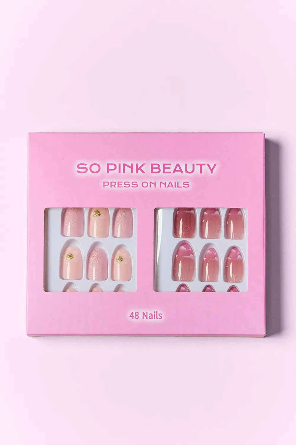 Women's So Pink Beauty Press-On Nails 2 Pack 48 Pieces One Size