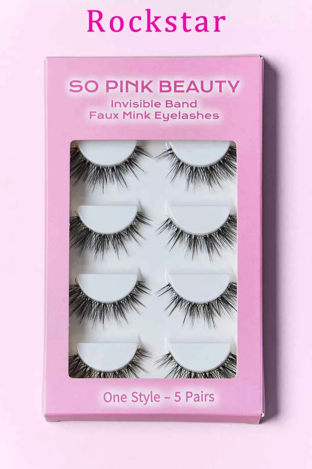 Women's So Pink Beauty Faux Mink False Eyelashes Variety Pack 5 Pairs One Size