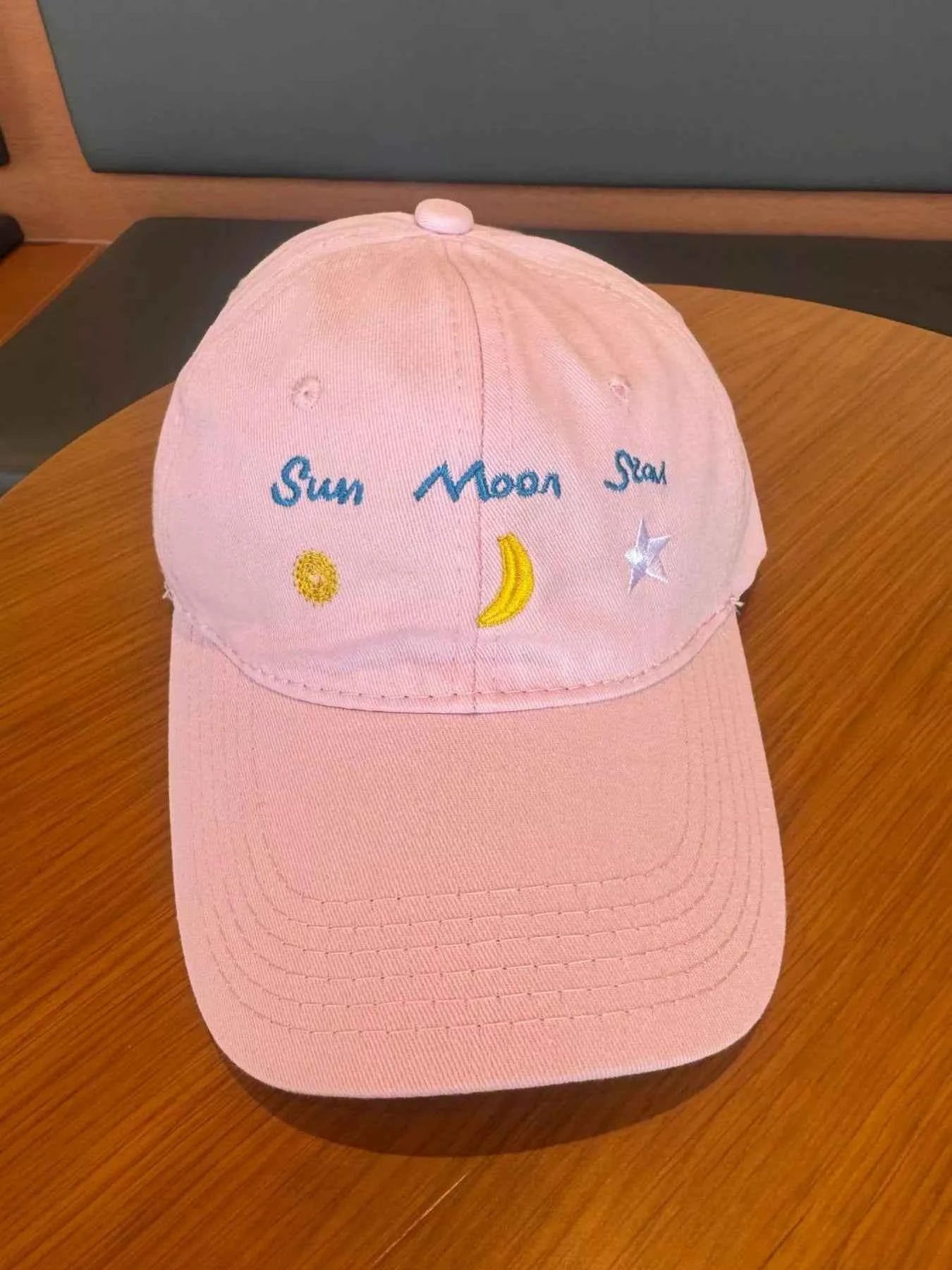 Women's Sun Moon Star Embroidered Baseball Cap Cotton Adjustable One Size