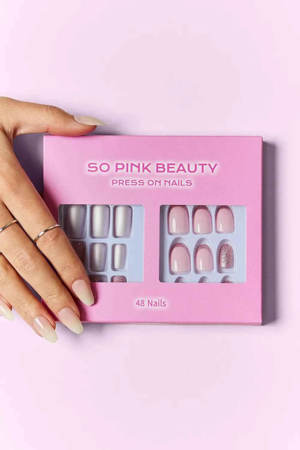Women's So Pink Beauty Press-On Nails 2 Pack 48 Pieces Glue Included One Size Blush Bliss One Size