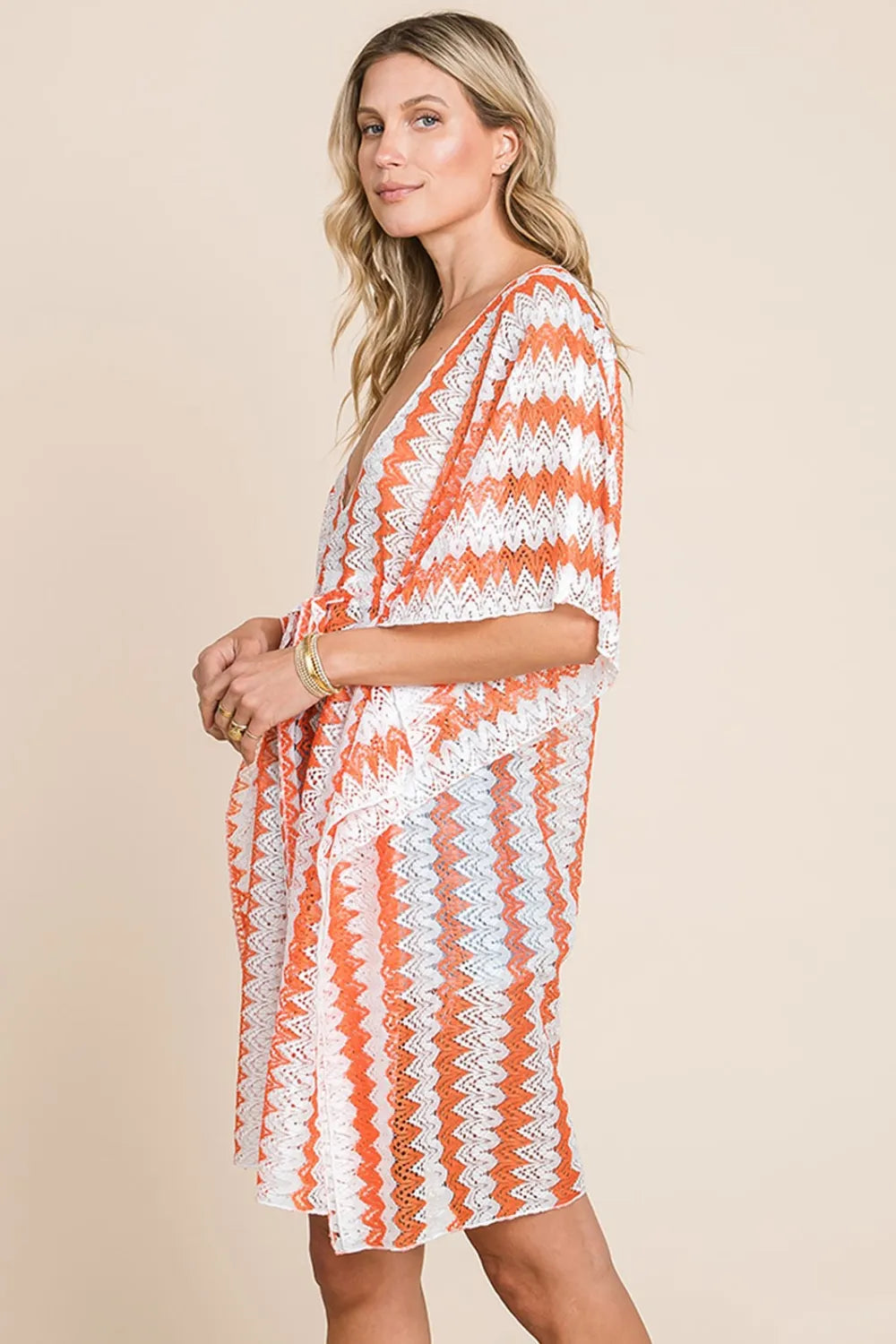 Women's Crochet Lace Cover-Up Tied Opaque Beach S-XL Cover-Ups - Swimwear