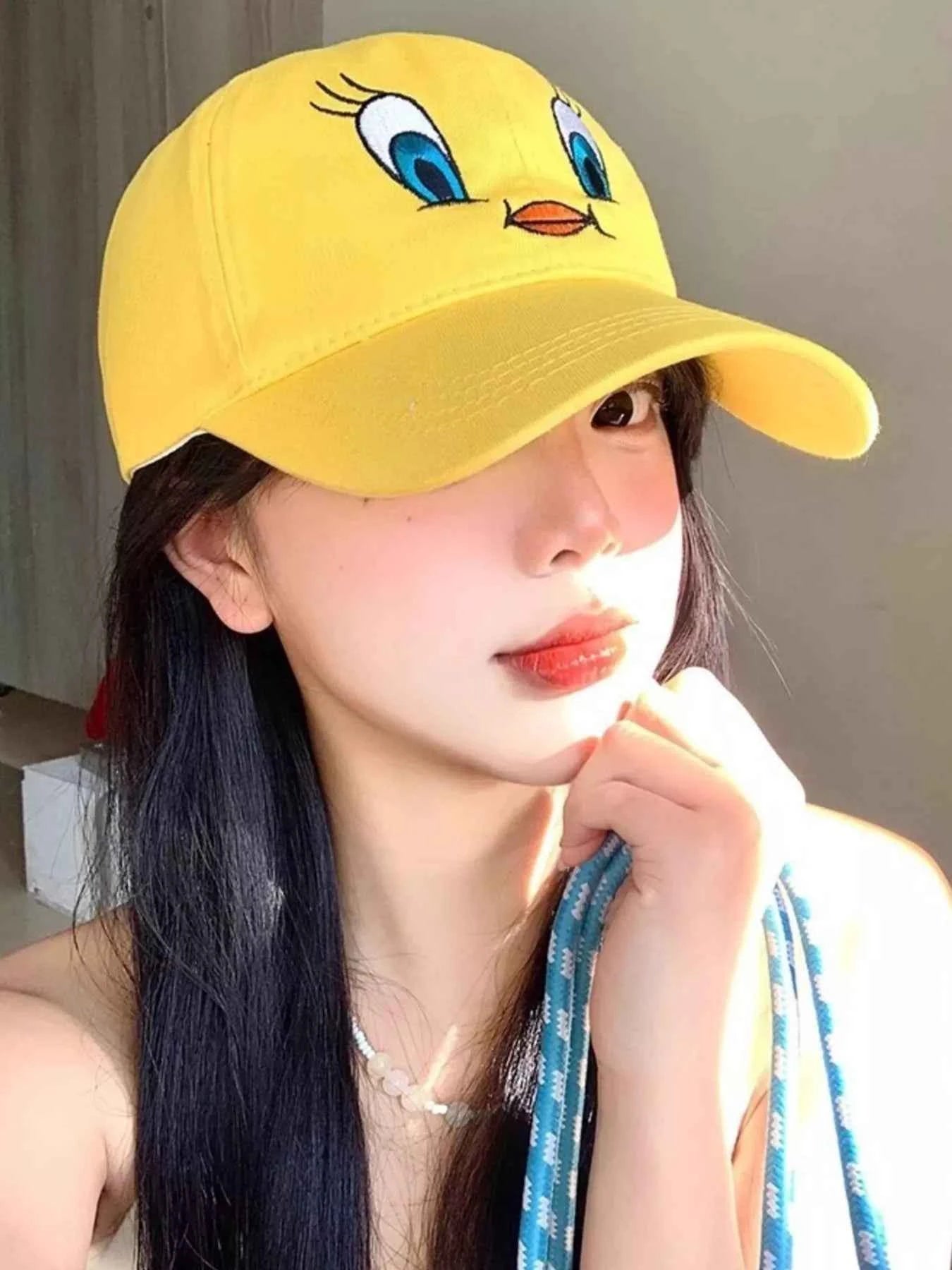 Women's Kawaii Duck Face Embroidered Baseball Cap K-Fashion Coastal One Size