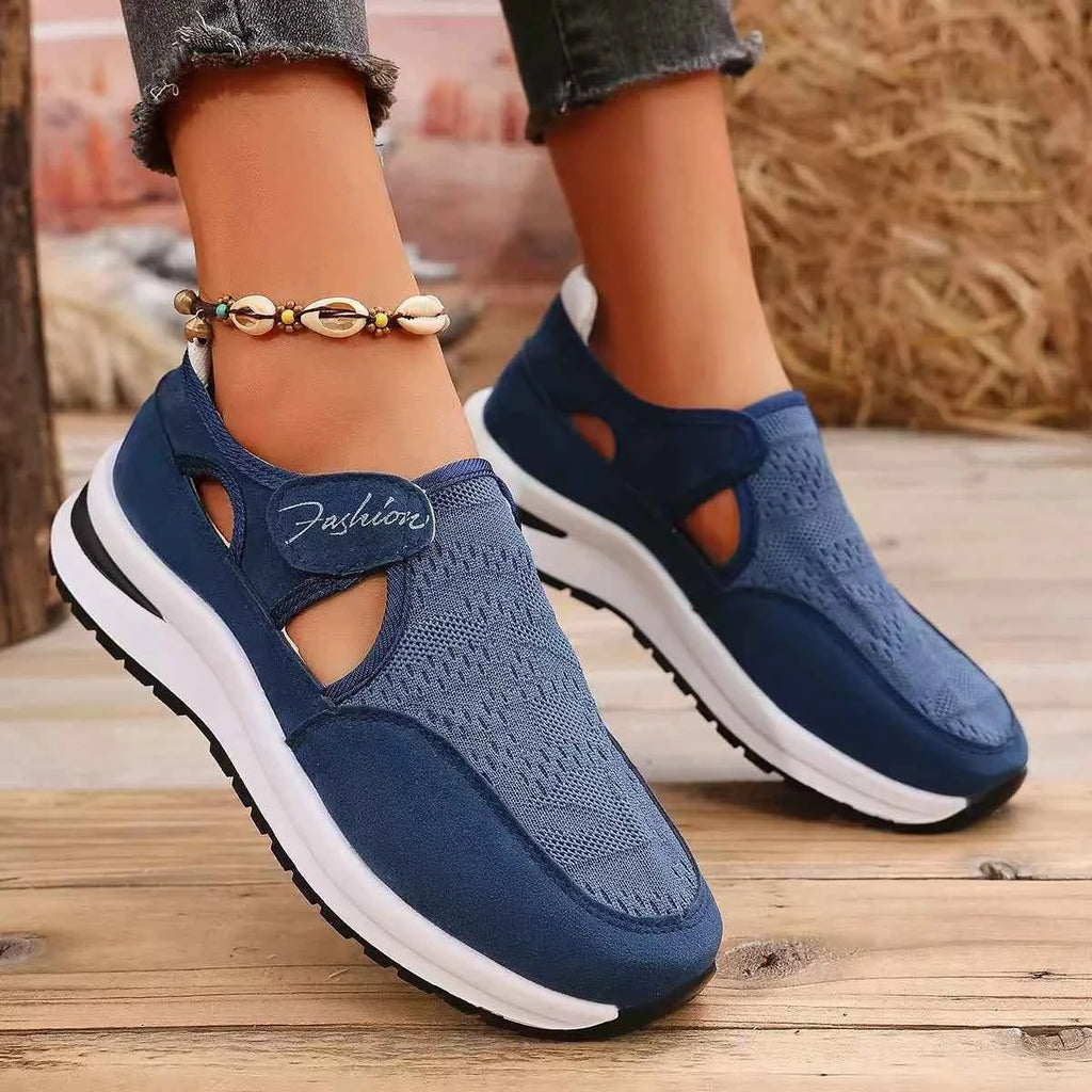 Women's Breathable Mesh Cutout Slip-On Flat Shoes Multi Colors US 5-11