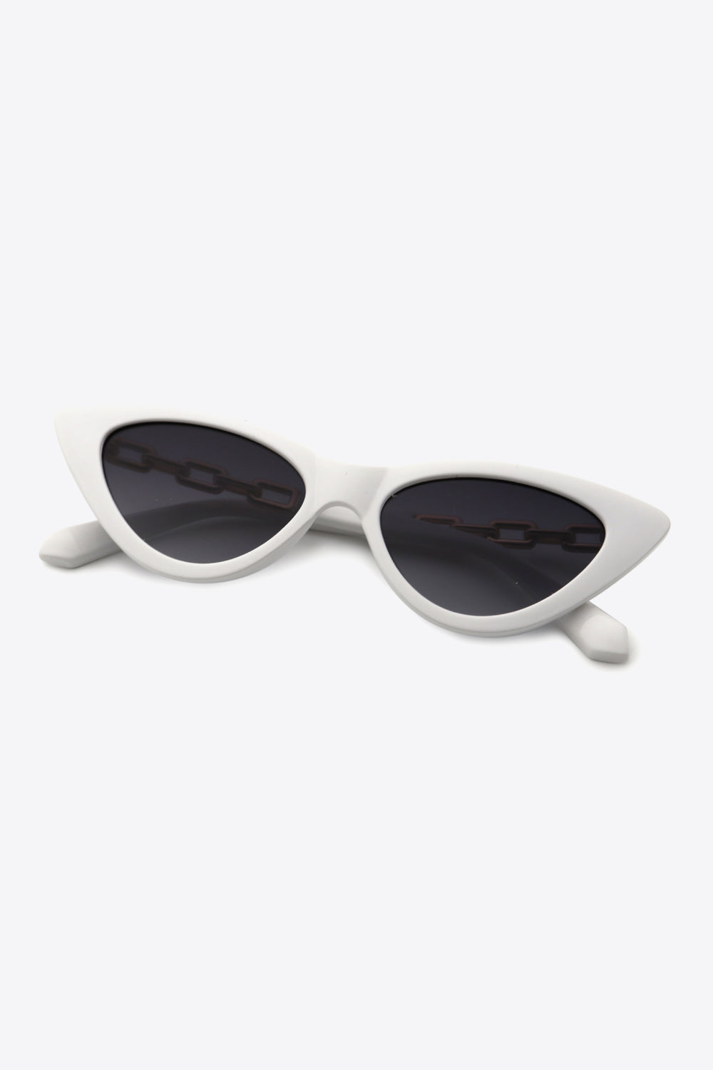 Women's Chain Detail Cat-Eye Sunglasses UV400 Coastal Deep Red Gray One Size