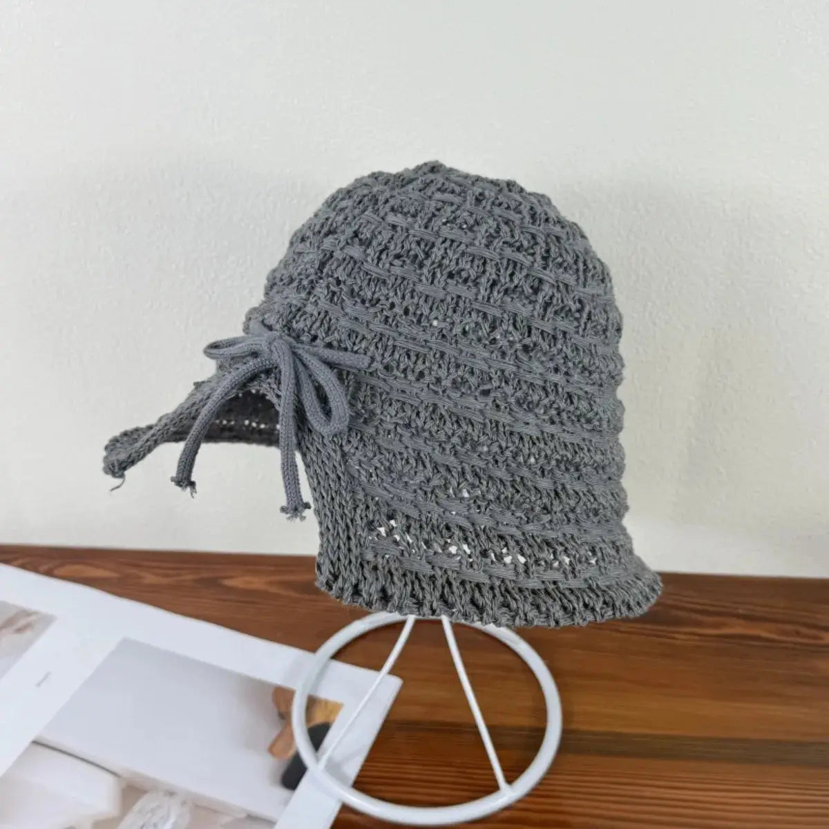 Women's Crochet Bucket Hat with Drawstring – 5 Colors