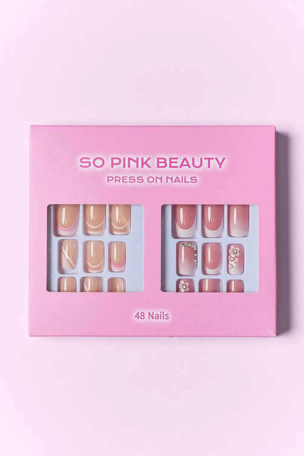 Women's So Pink Beauty Press-On Nails 2 Pack 48 Pieces One Size