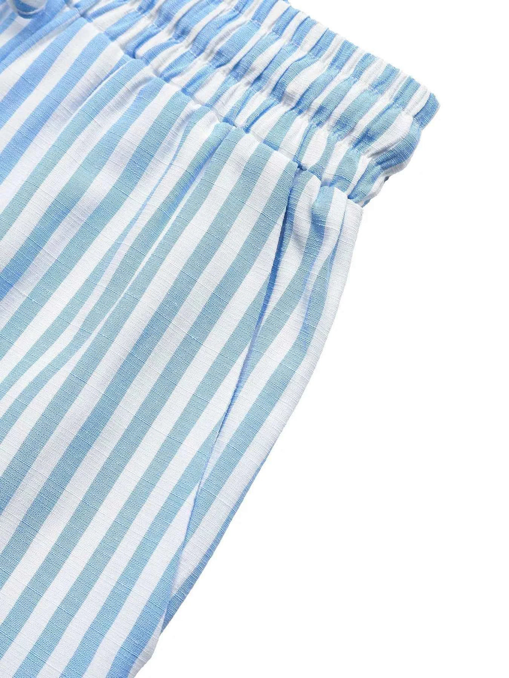 Striped Bowknot Sleeveless Top & Shorts Set