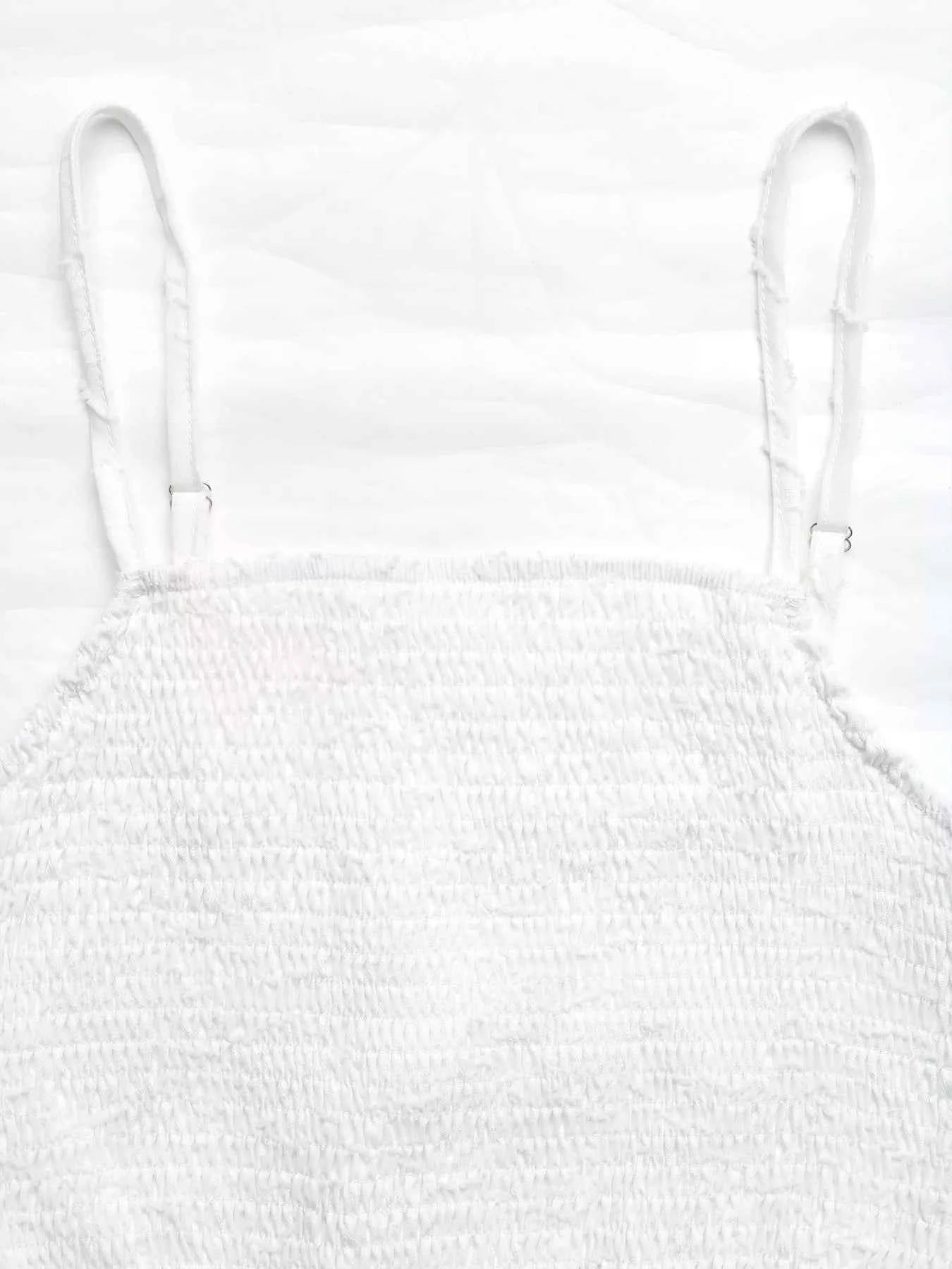 Smocked Crop Top & Ruffle Mini Skirt Set