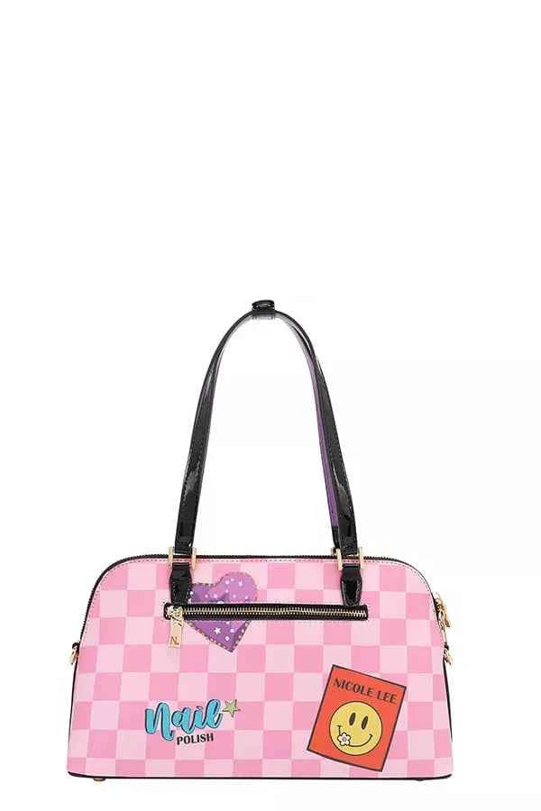Women's Nicole Lee USA Nail Polish Dome Shoulder Bag Vegan Leather One Size