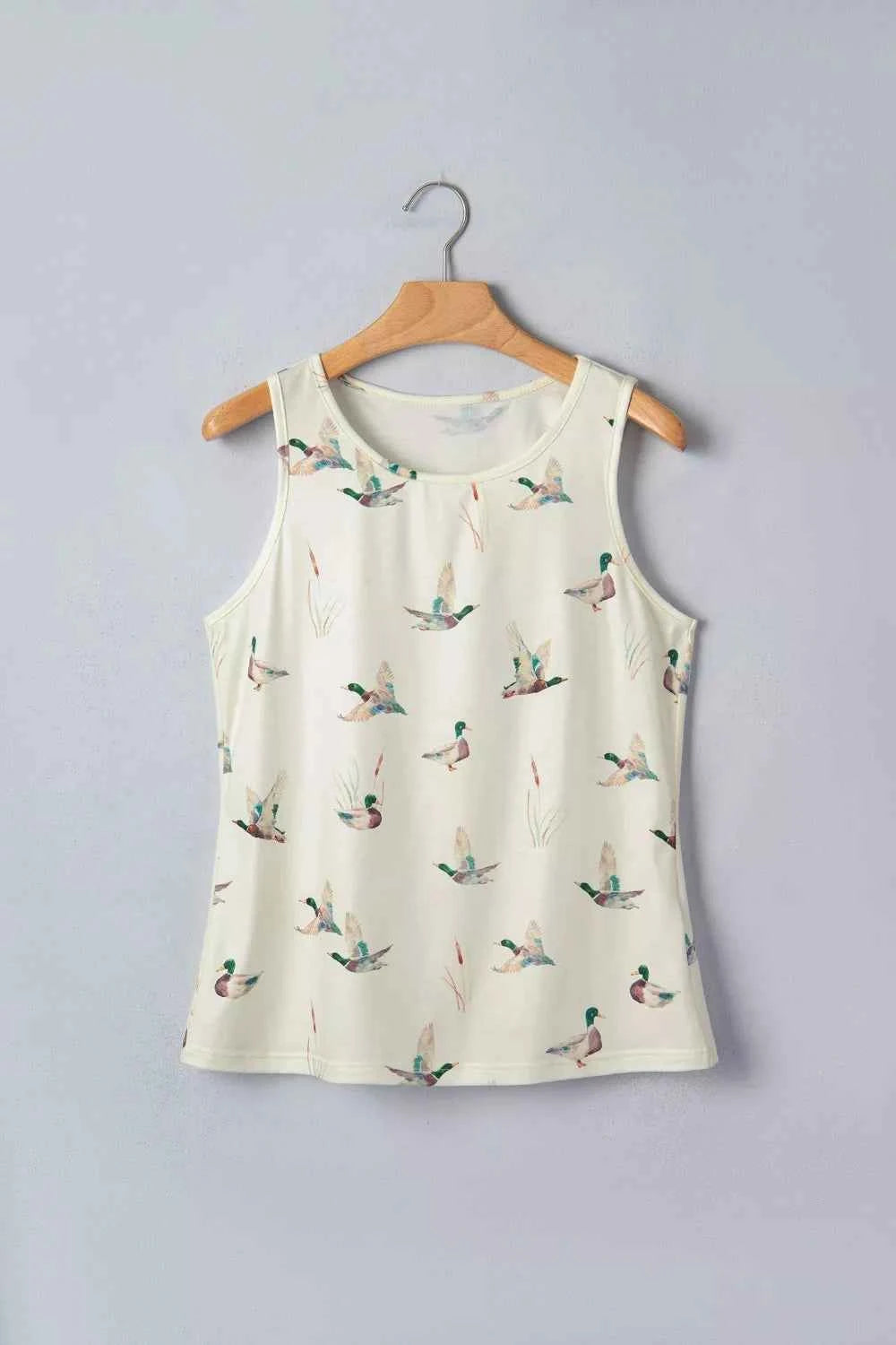 Mallard Print Western Style Tank Top