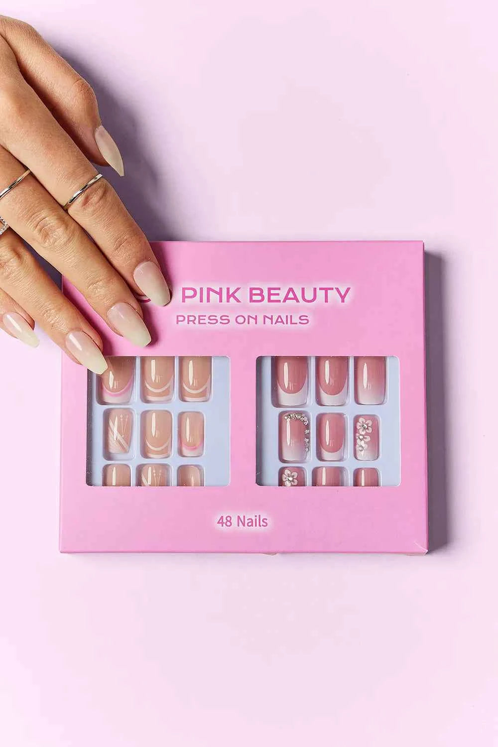 So Pink Beauty Women's Press-On Nails 2 Pack 48 Pieces 5 Colors One Size Candy Glitz One Size