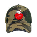 Women's Kawaii Cat Heart Embroidered Baseball Cap K-Fashion Coastal One Size Army Green One Size