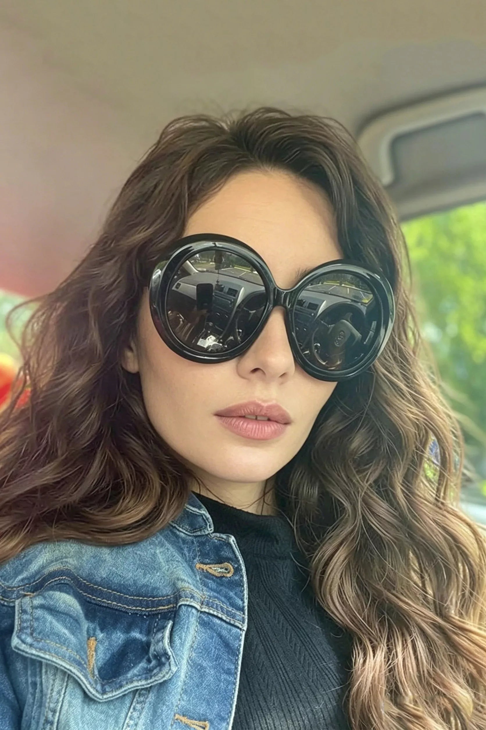 Women's Oversized Round Sunglasses UV400 Beach 7 Styles One Size Style A One Size Accessories