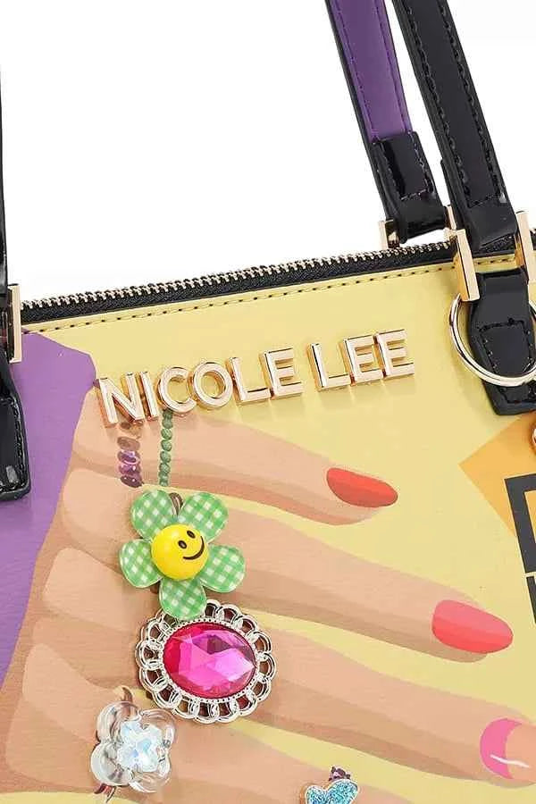 Women's Nicole Lee USA Nail Polish Dome Shoulder Bag Vegan Leather One Size