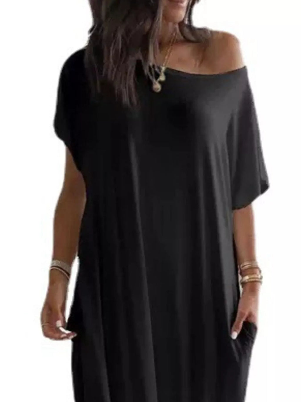 Women's Loose Fit Maxi Dress with Pockets – 5 Colors, S to 3XL Maxi Dresses