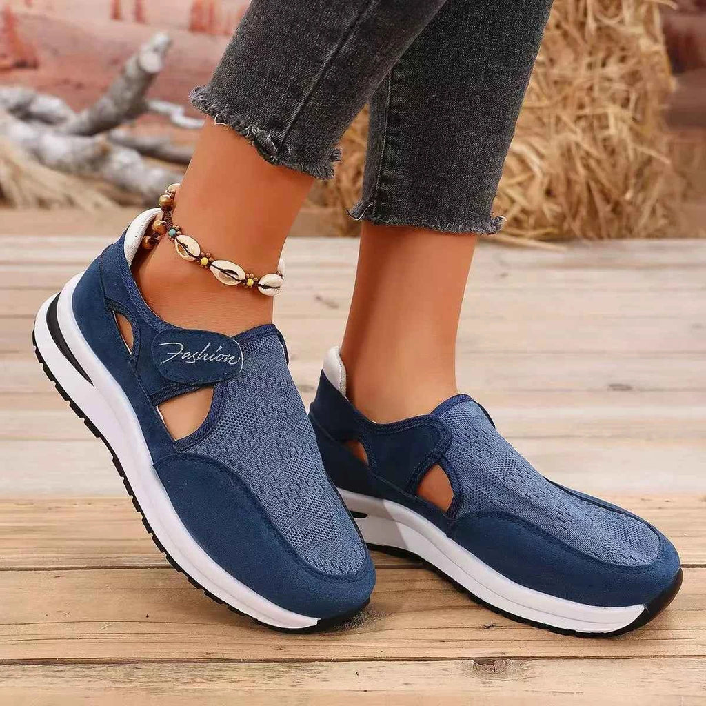 Women's Breathable Mesh Cutout Slip-On Flat Shoes Multi Colors US 5-11