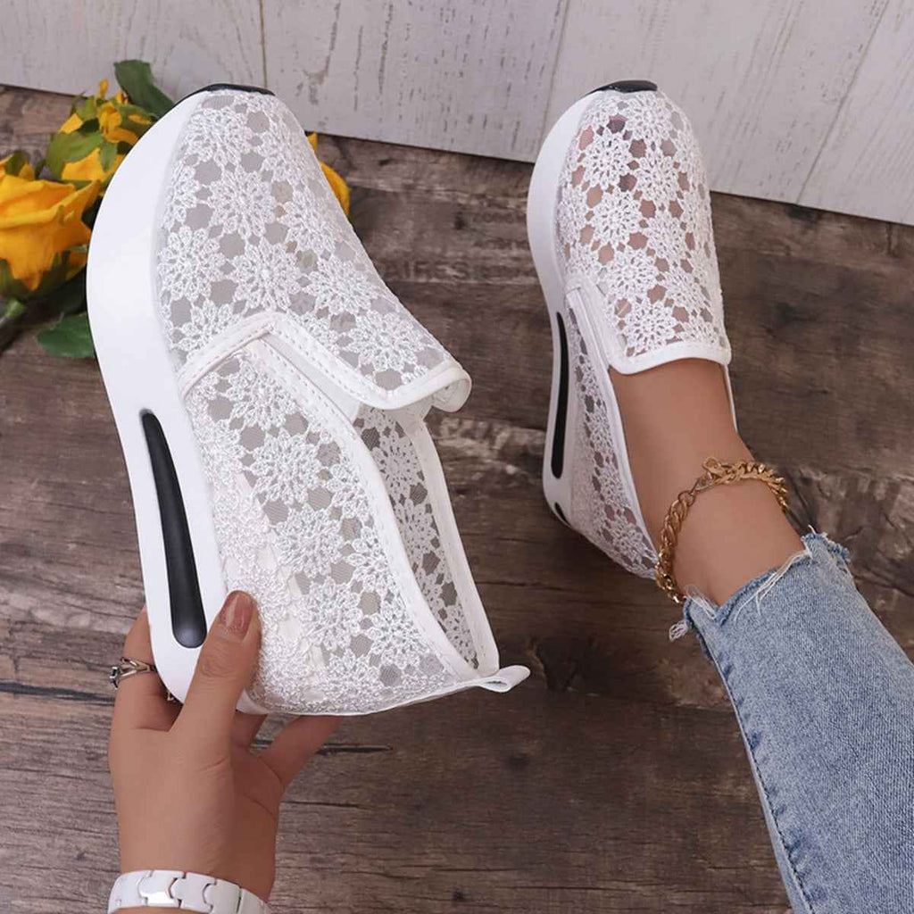 Floral Lace Breathable Slip-Ons