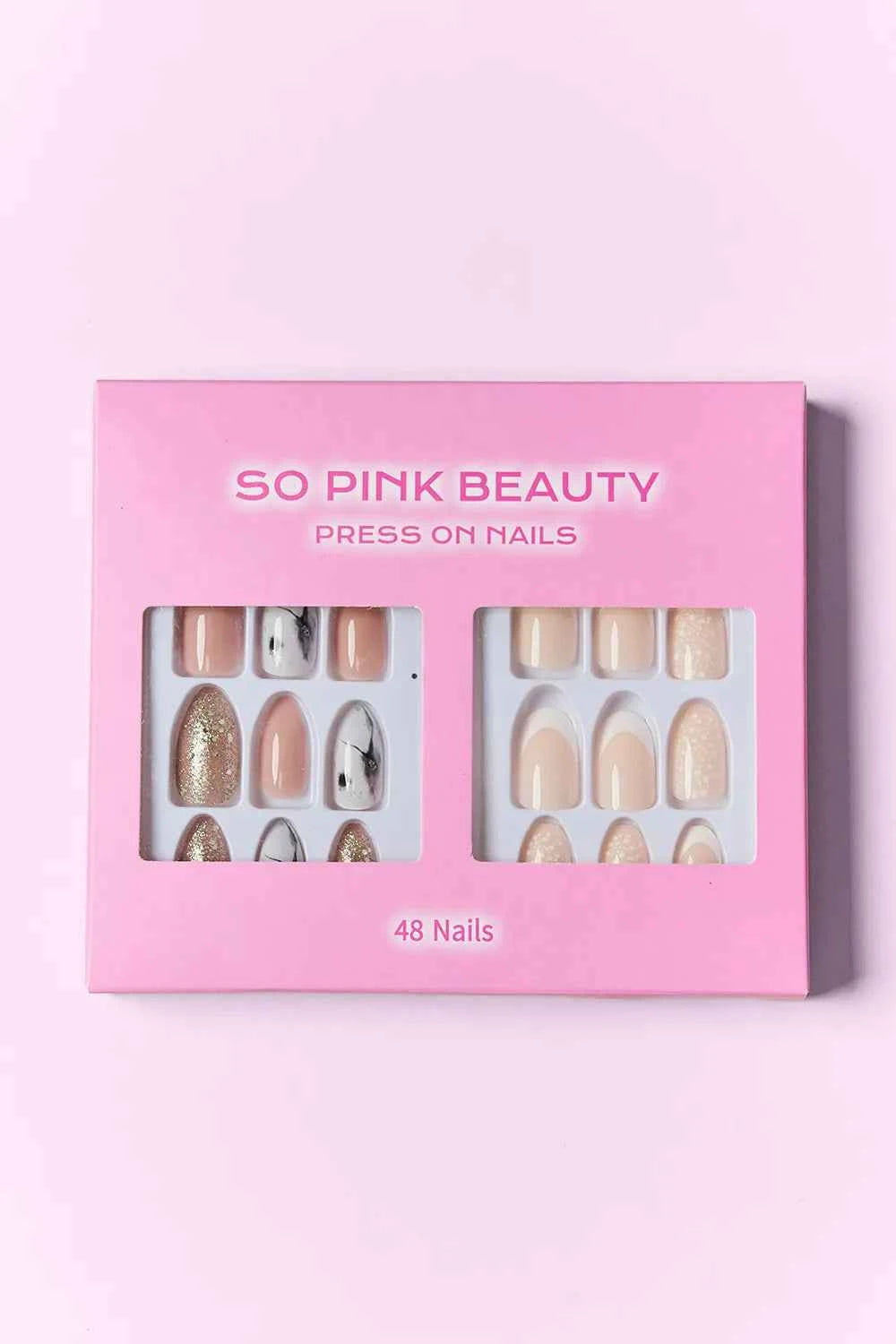 Women's So Pink Beauty Press-On Nails 2 Pack 48 Pieces One Size