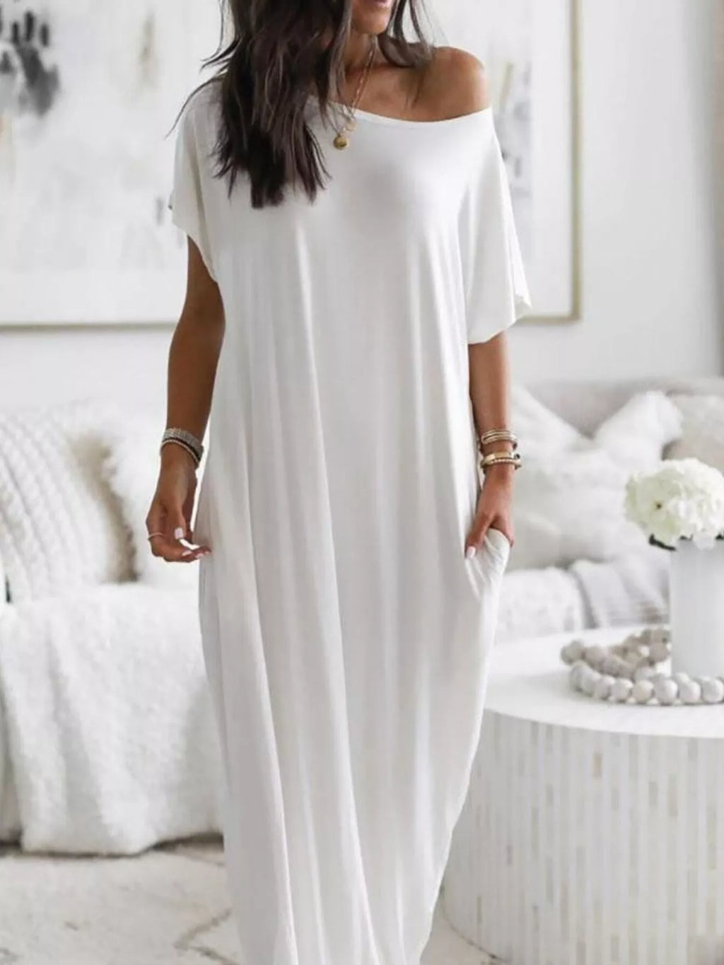 Women's Loose Fit Maxi Dress with Pockets – 5 Colors, S to 3XL Maxi Dresses