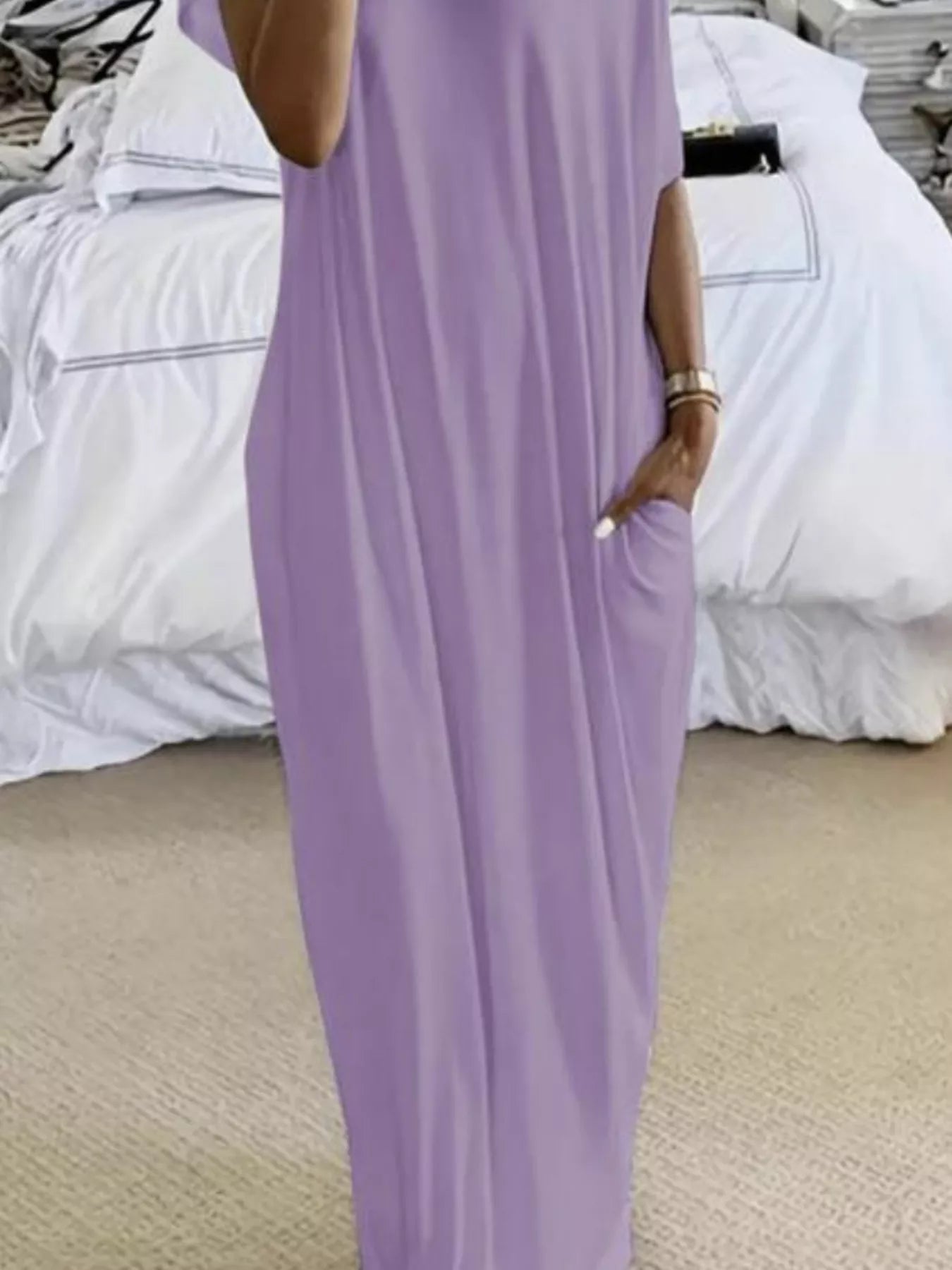 Women's Loose Fit Maxi Dress with Pockets – 5 Colors, S to 3XL Maxi Dresses