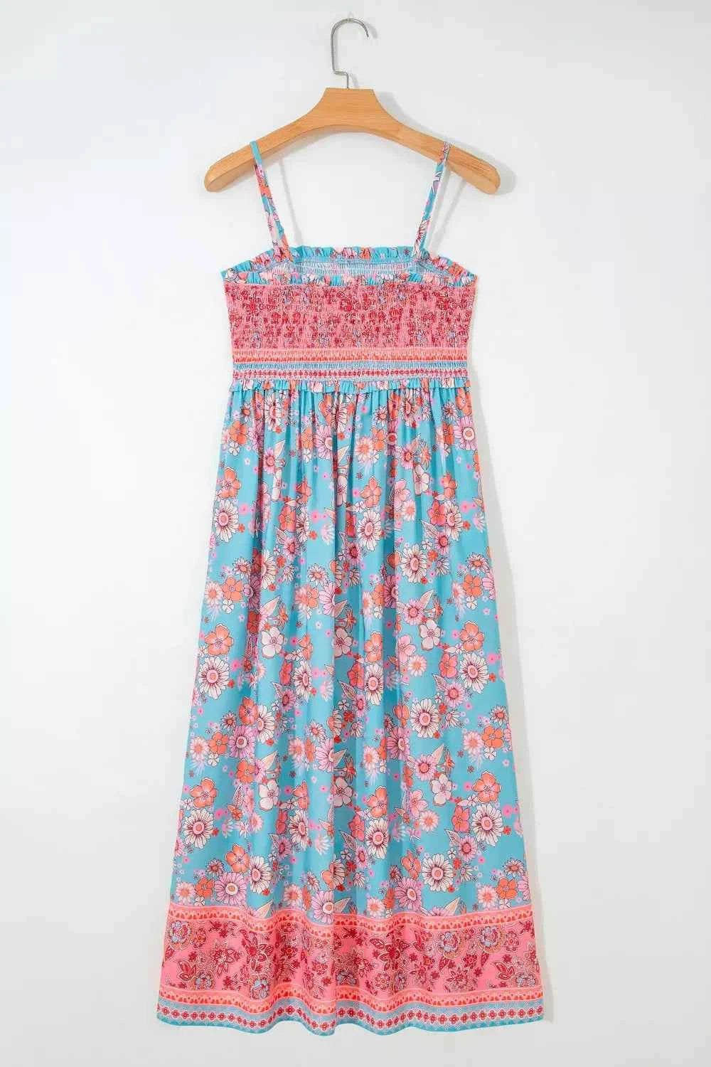 Bohemian Ethnic Print Spaghetti Straps Vacation Maxi Dress
