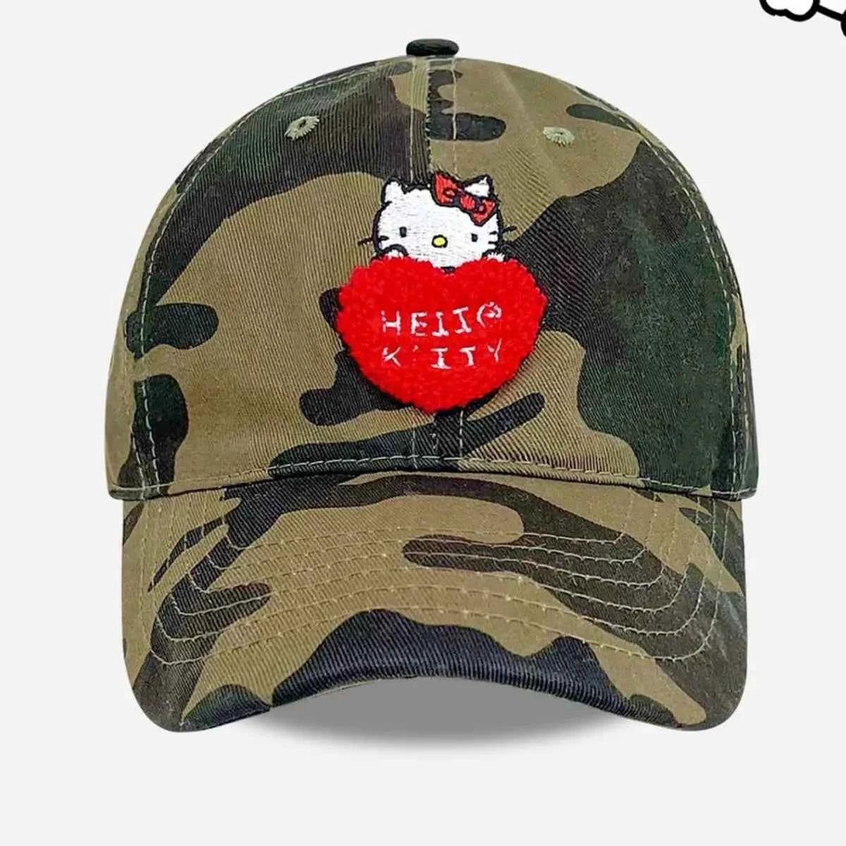 Women's Kawaii Cat Heart Embroidered Baseball Cap K-Fashion Coastal One Size
