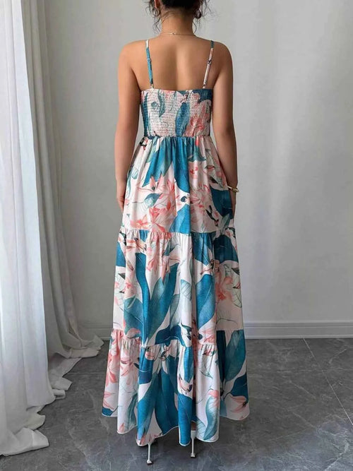 Floral Print Tiered Maxi Cami Dress