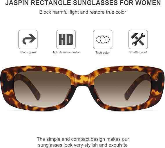 Women's Y2K Retro Rectangle Chunky Sunglasses UV400 Leopard One Size
