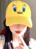 Women's Kawaii Duck Face Embroidered Baseball Cap K-Fashion Coastal One Size Yellow One Size