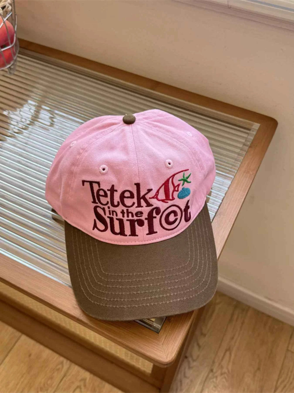 Women's K-Fashion Embroidered Letter Baseball Cap Coastal Trend One Size Pink One Size
