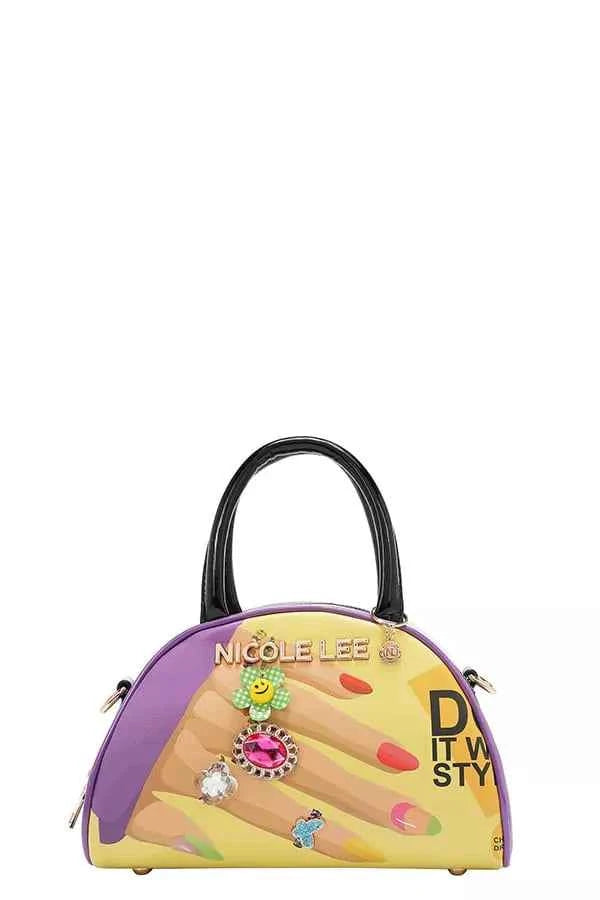 Women's Nicole Lee USA Nail Polish Mini Dome Handbag Vegan Leather One Size NAIL POLISH OS