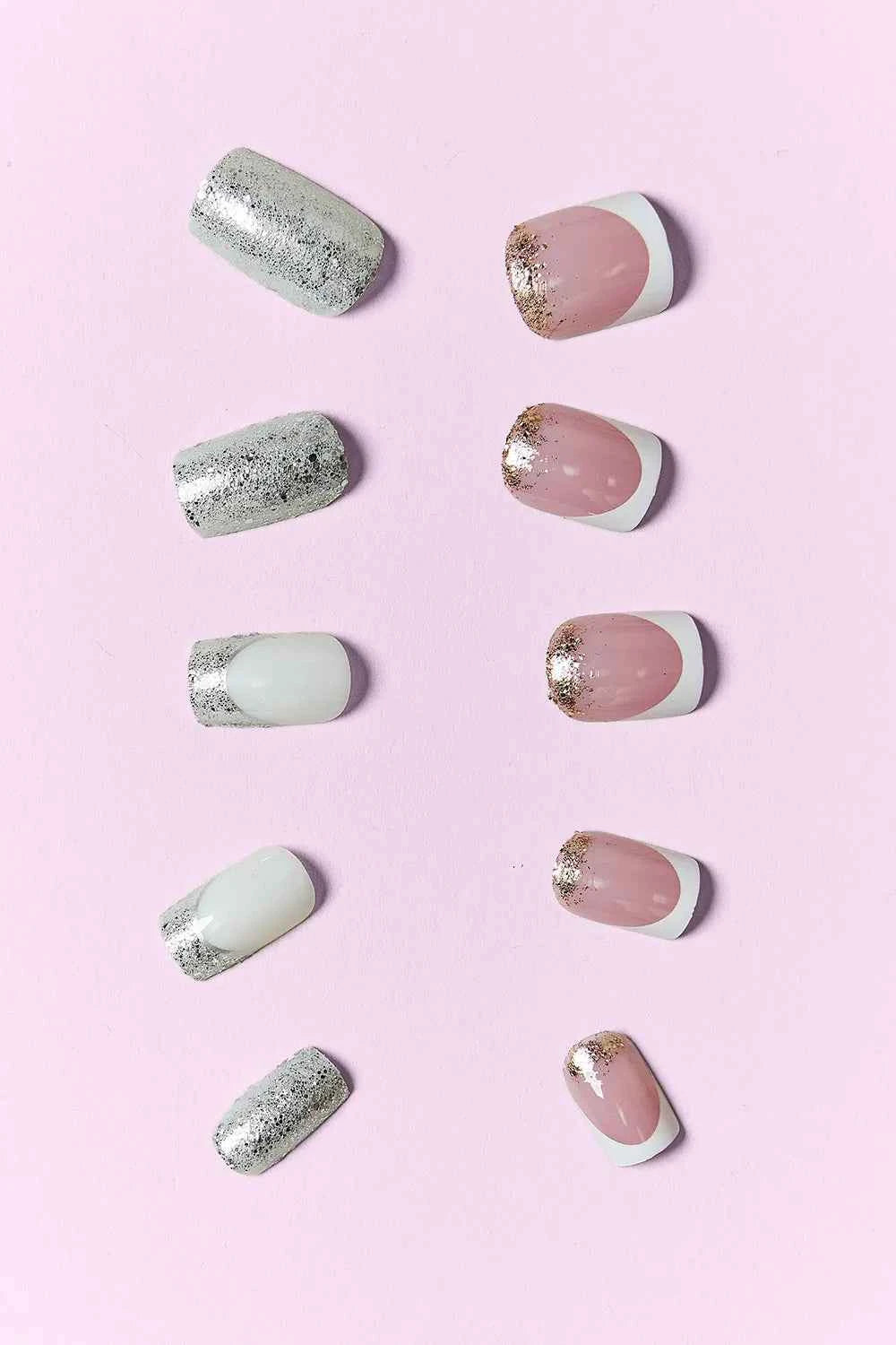 Women's So Pink Beauty Press-On Nails 2 Pack 48 Pieces Glue Included One Size