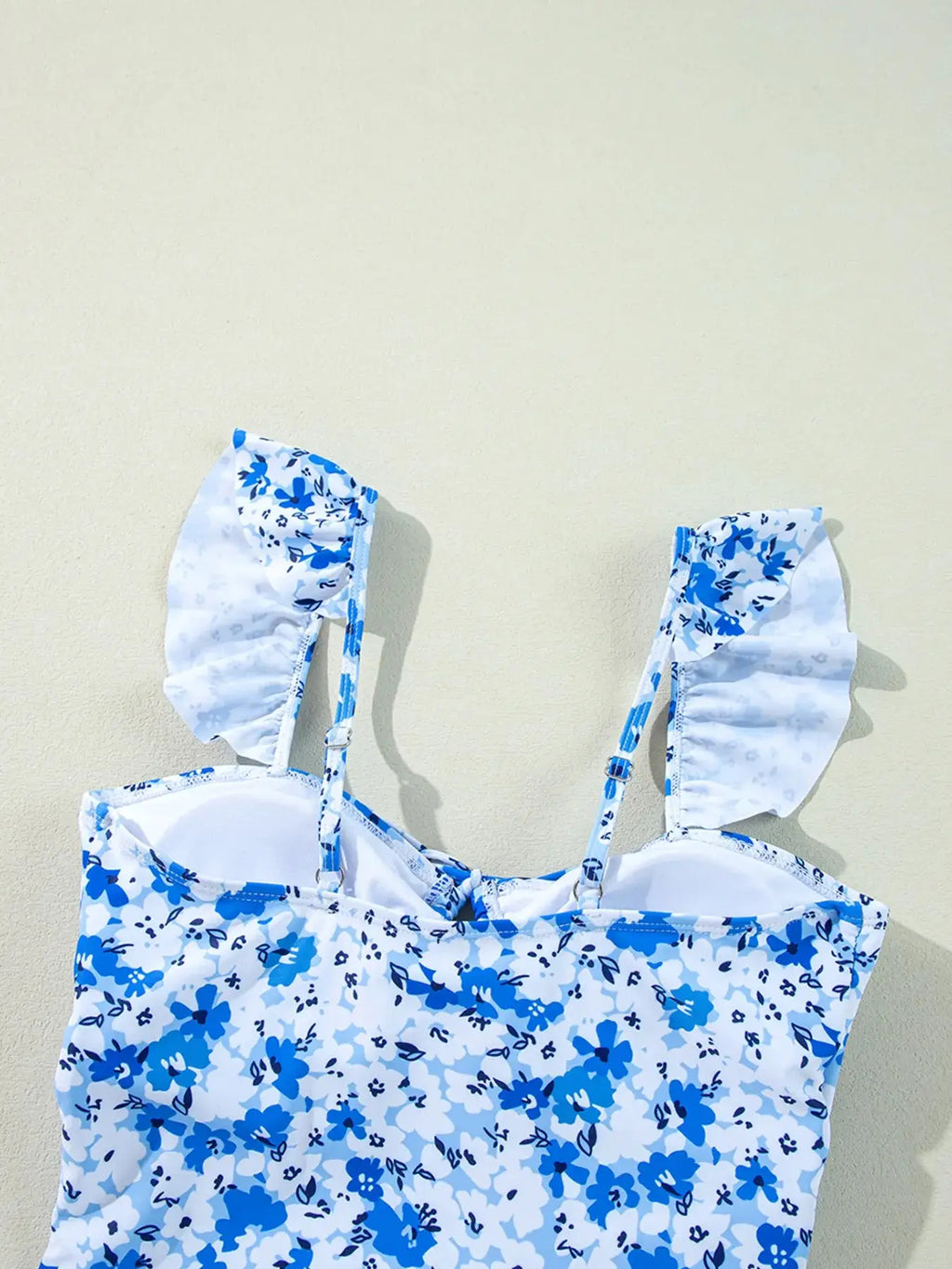 Women's Floral Ruffle Lace-Up One Piece Swimsuit – Breathable Out