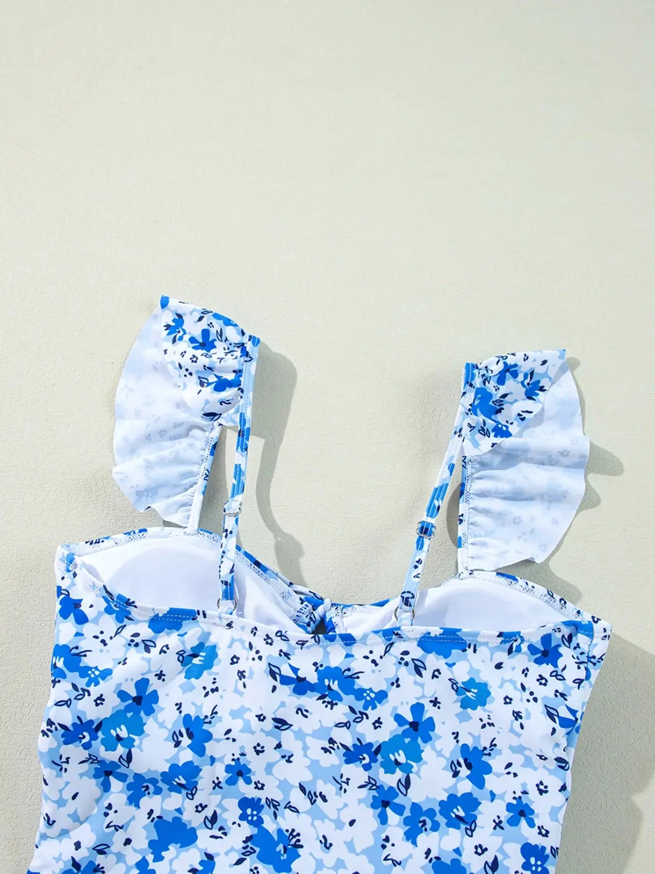 Women's Floral Ruffle Lace-Up One Piece Swimsuit – Breathable Out