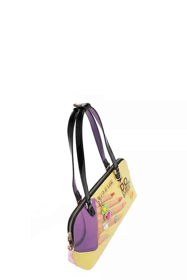 Women's Nicole Lee USA Nail Polish Dome Shoulder Bag Vegan Leather One Size