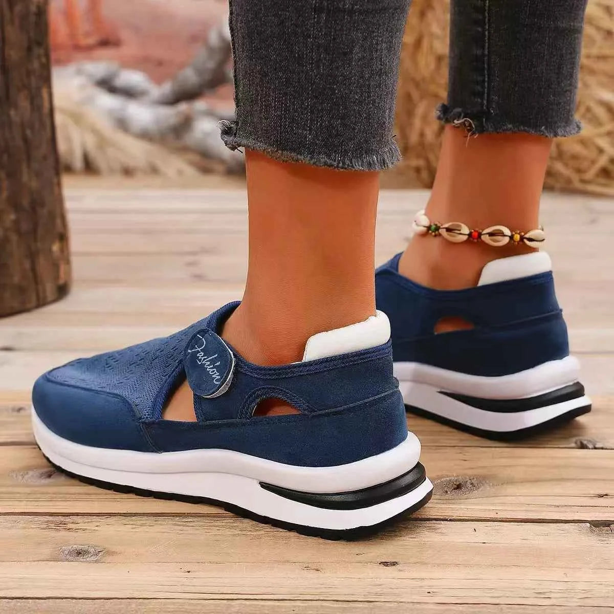 Women's Breathable Mesh Cutout Slip-On Flat Shoes Multi Colors US 5-11