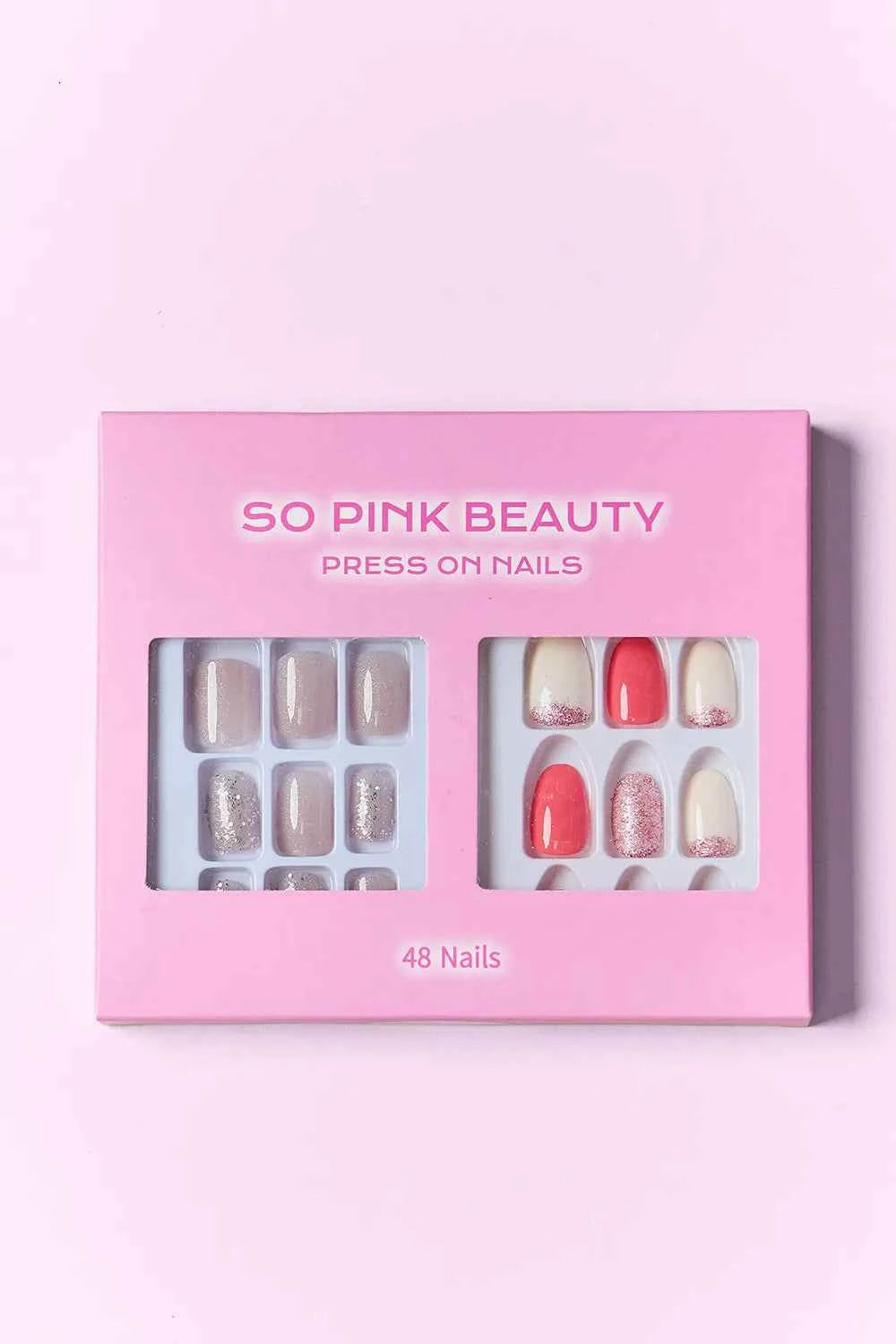 Women's So Pink Beauty Press-On Nails 2 Pack 48 Pieces One Size