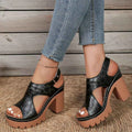 Open Toe Block Heels Sandals