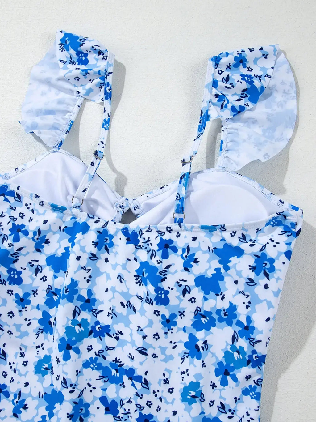 Women's Floral Ruffle Lace-Up One Piece Swimsuit – Breathable Out