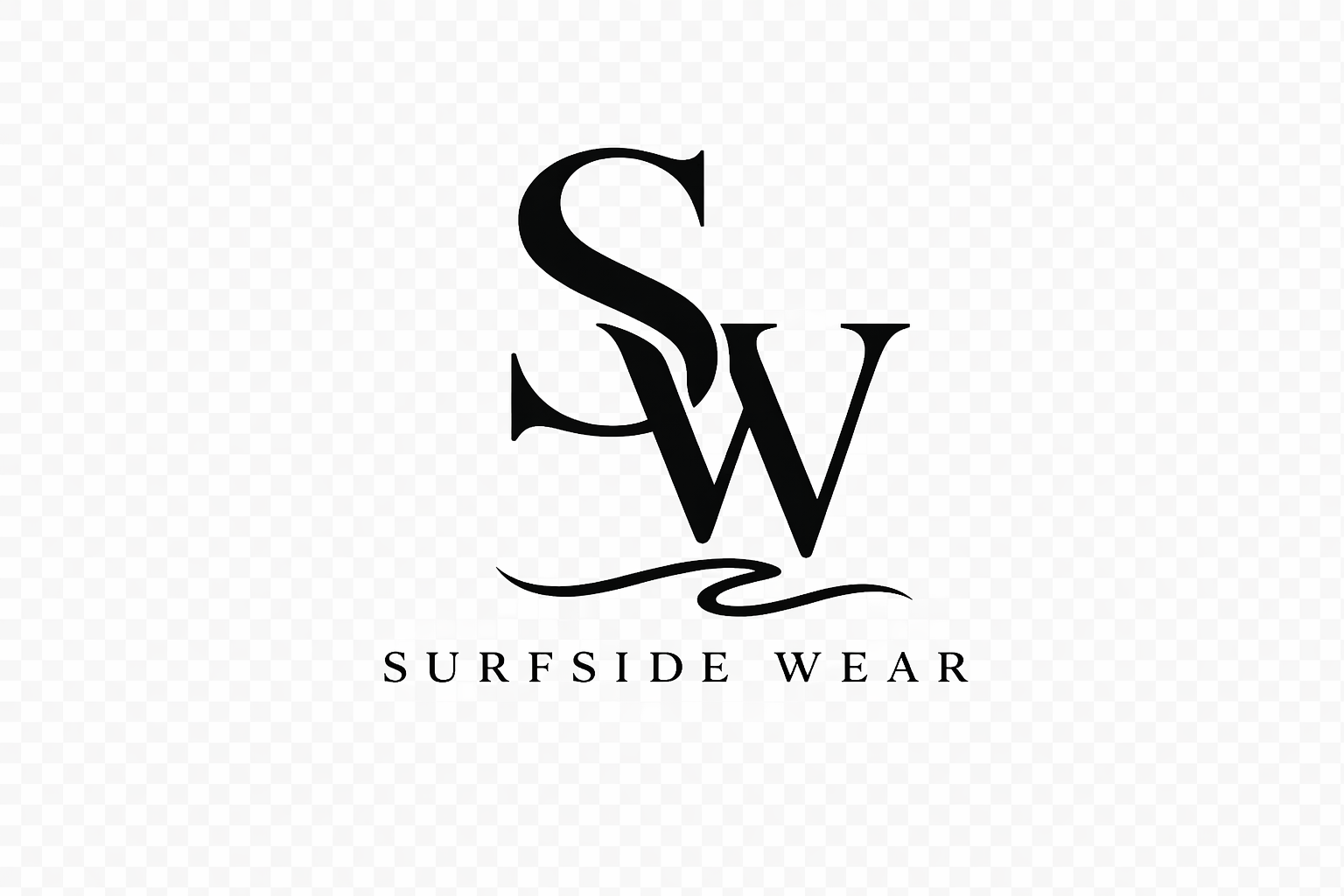 Black 'SW' logo with 'Surfside Wear' text on a white background