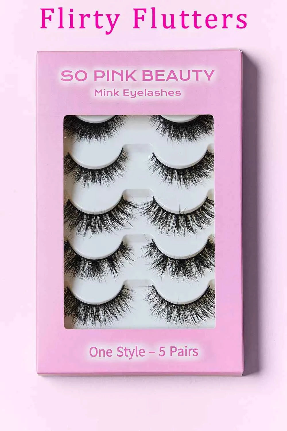 Women's So Pink Beauty 100% Mink False Eyelashes Varity Pack 5 Pairs One Size