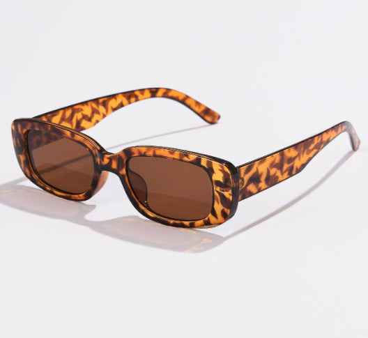 Women's Y2K Retro Rectangle Chunky Sunglasses UV400 Leopard One Size Leopard