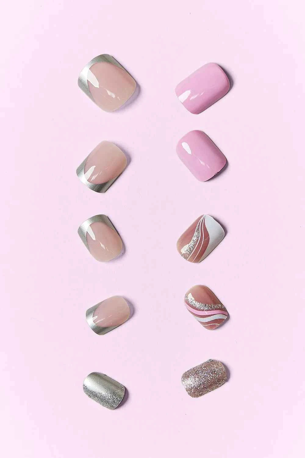 Women's So Pink Beauty Press-On Nails 2 Pack 48 Pieces Glue Included One Size