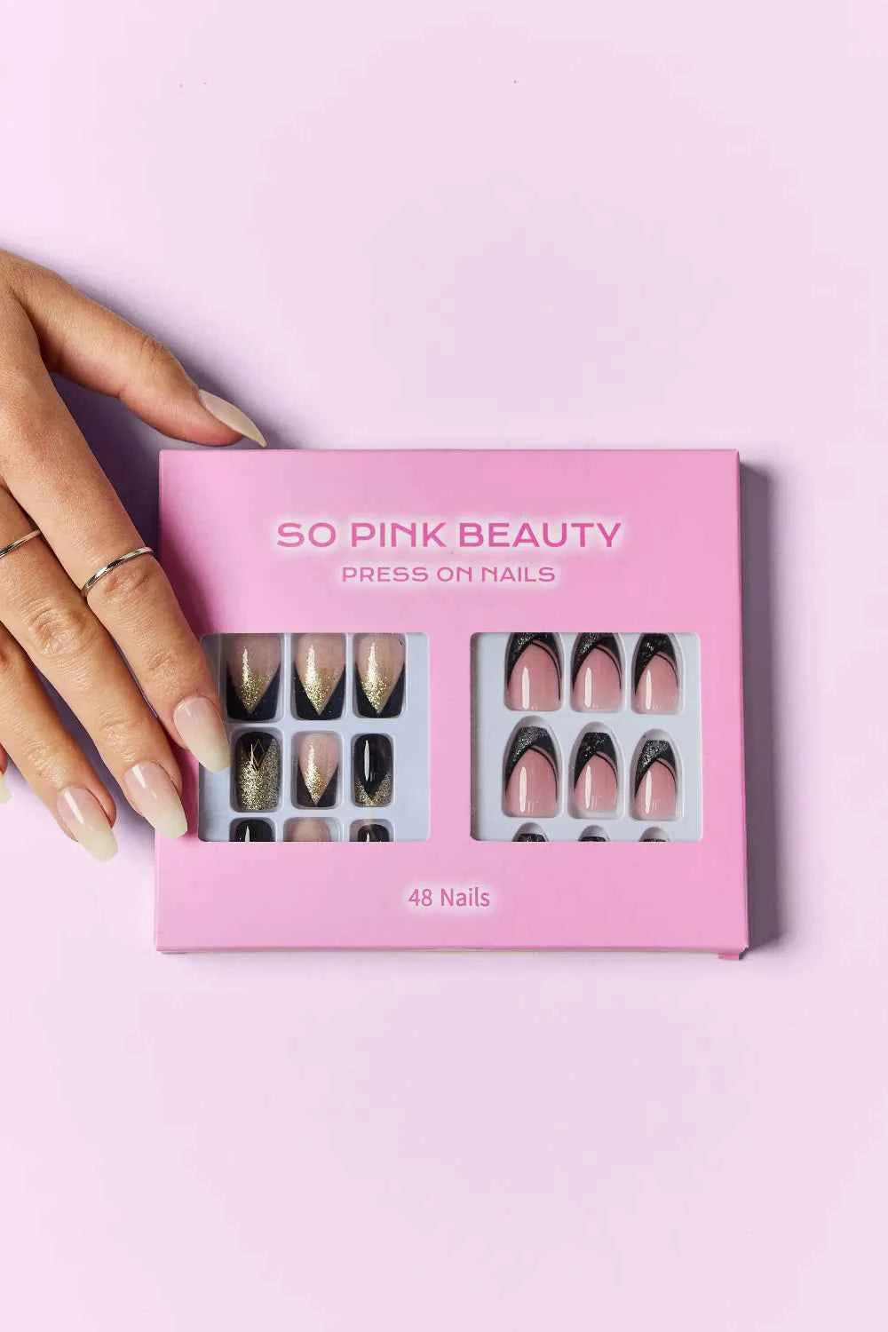 Women's So Pink Beauty Press-On Nails 2 Pack 48 Pieces Glue Included One Size Nova One Size