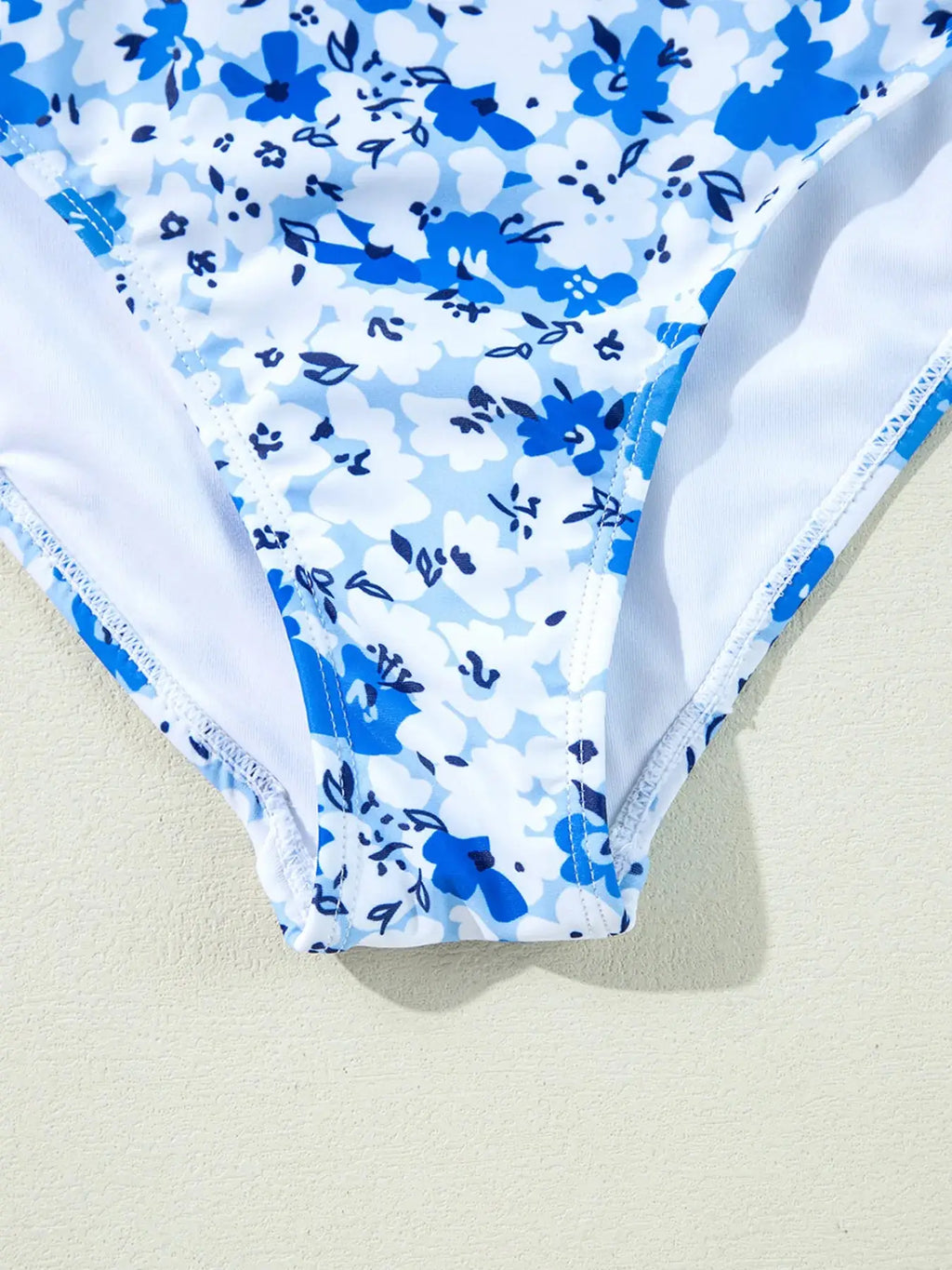 Women's Floral Ruffle Lace-Up One Piece Swimsuit – Breathable Out