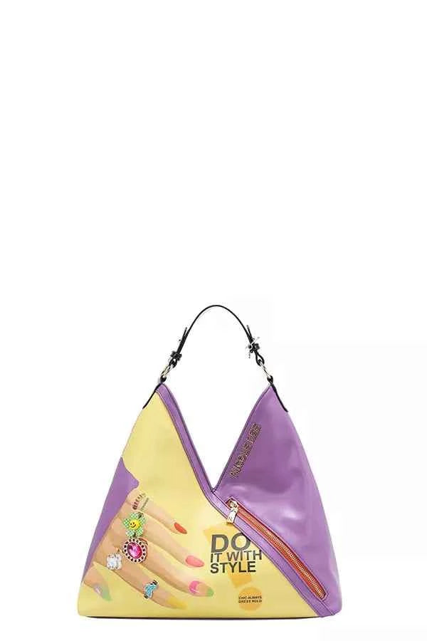 Nicole Lee USA Women's Nail Polish Hobo Bag Vegan Leather Gold Hardware One Size NAIL POLISH OS